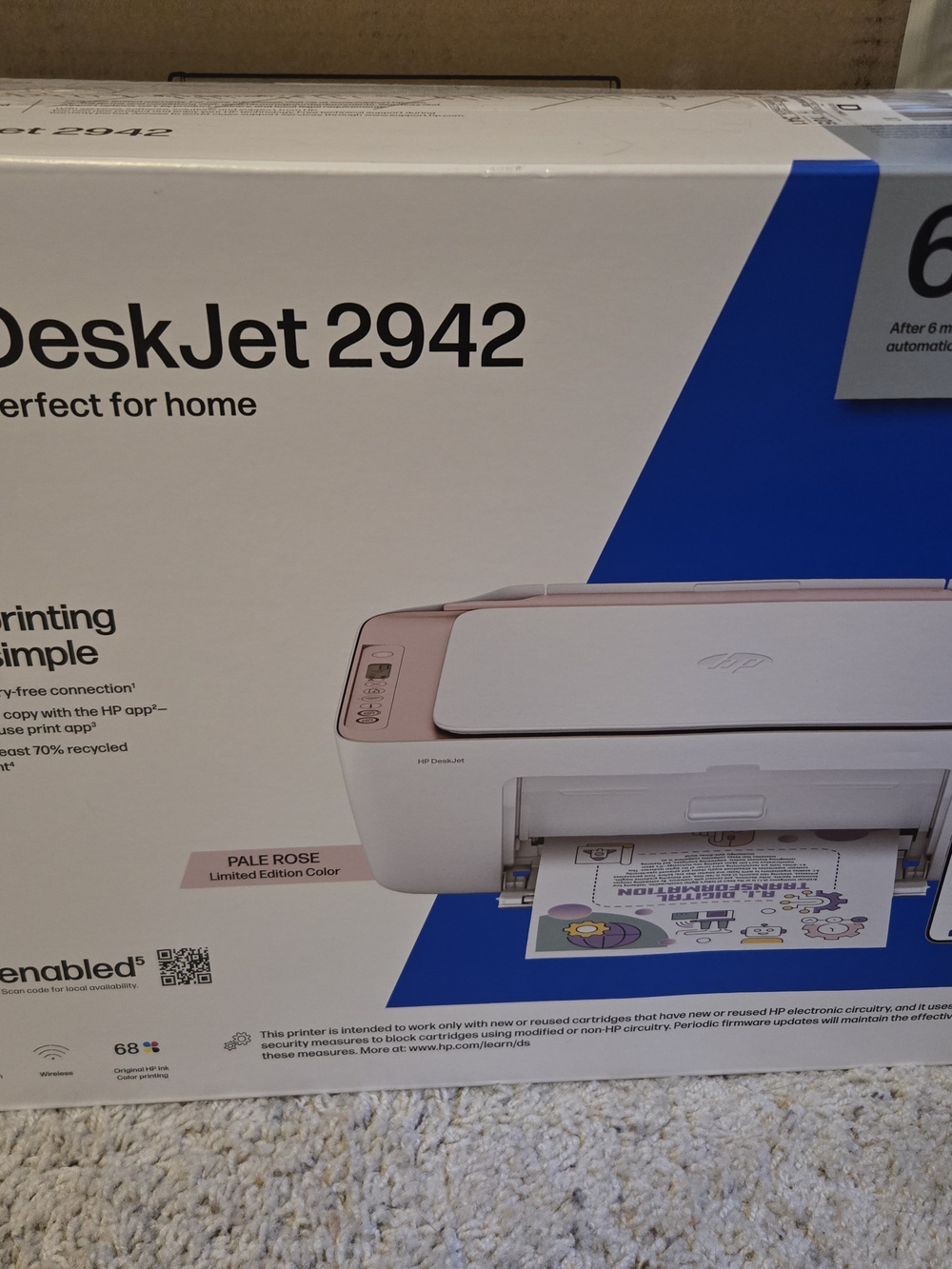 HP DeskJet 2942 Pale Rose All-in-One Home Printer